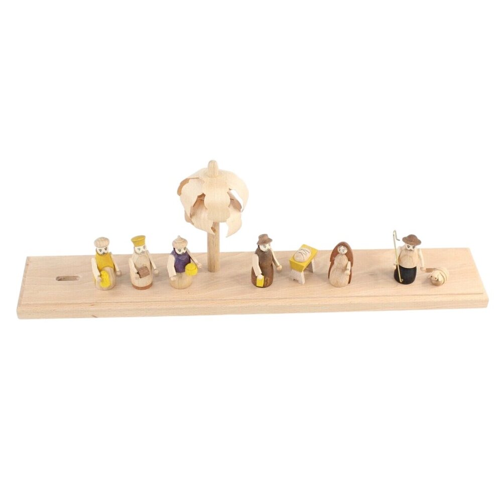 Wooden Straco Christmas Nativity Scene Arched 5-Candle Holder Made in Germany - Picture 5 of 12